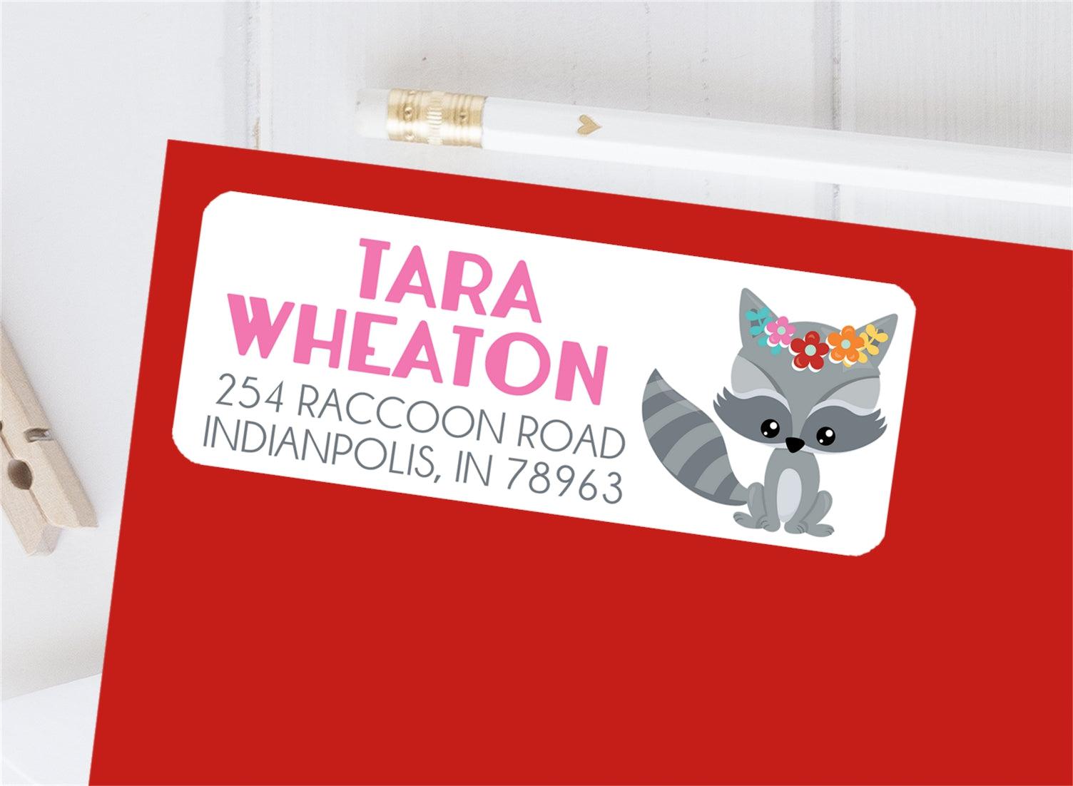 Woodlands Raccoon Address Labels