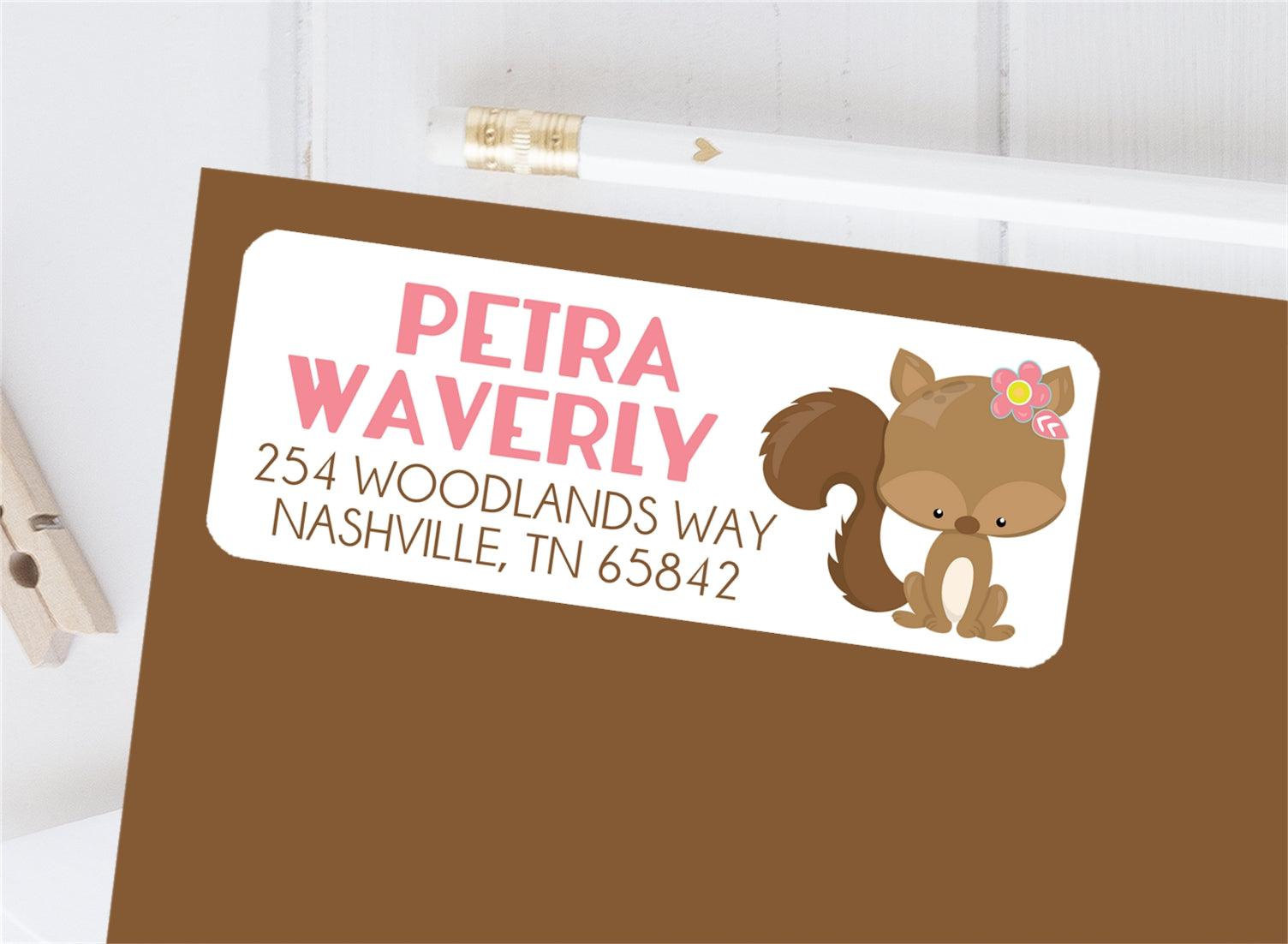 Woodlands Squirrel Address Labels