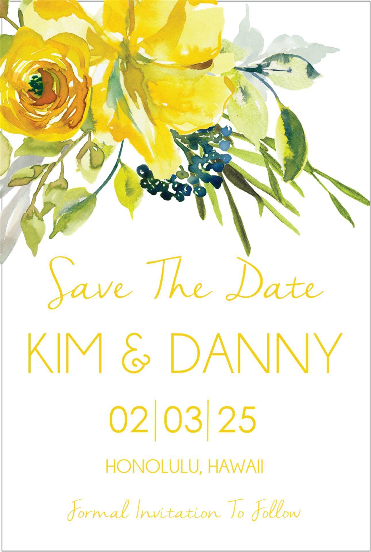 Yellow Wedding Save The Date Cards