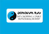Yin yang address labels with bold symbol design