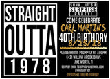 adult milestone birthday invitations urban hip hop retro theme