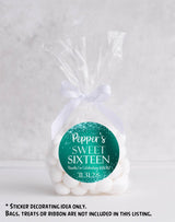 aqua sweet 16 confetti style sticker