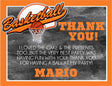 basketball birthday thank you cards sporty orange party design