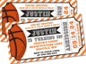 basketball ticket birthday invitations orange black sports design