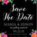 black fiesta save the date cards colorful floral mexican wedding design
