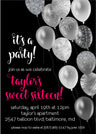 black white pink birthday invitation