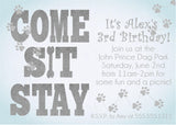 blue dog invitation cards birthday celebration style