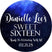 blue galaxy sweet sixteen personalized party favor sticker