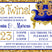 blue gold twins prince crown baby shower invitation cards