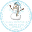 blue snowman winter birthday sticker