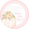 blush floral pumpkin baby shower sticker with peonies