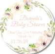 blush flower baby shower favor label