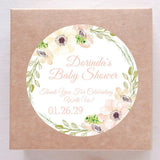 blush pink greenery floral baby shower sticker