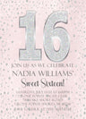 blush pink sweet sixteen invitations glamorous confetti theme
