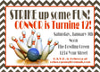 bowling birthday party invitations orange bowling design