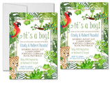 boy safari baby shower invitations jungle animal theme