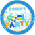 boys blue pool party birthday sticker