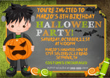 boys frankenstein halloween invitation cards october birthday party style