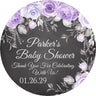 chalkboard lavender floral baby shower sticker