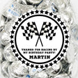 checkered flag theme kids birthday favor label