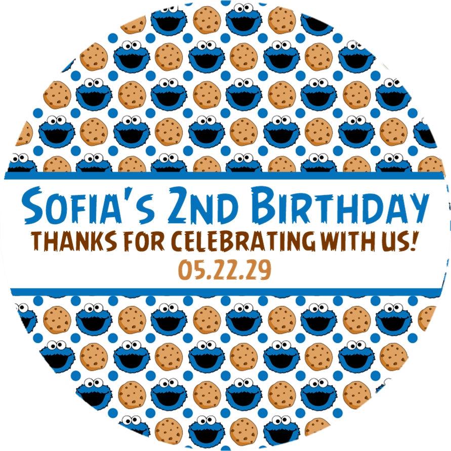 chocolate chip cookie pattern party favor label