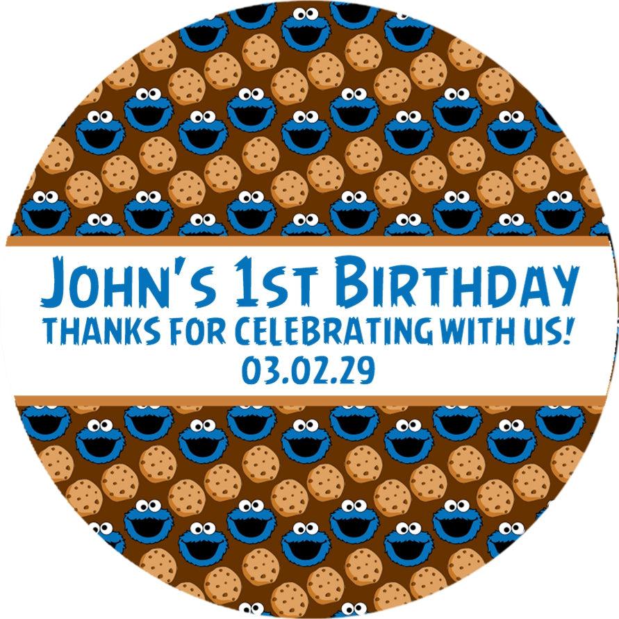 chocolate cookie patterned party favor label