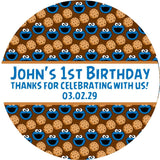 chocolate cookie patterned party favor label