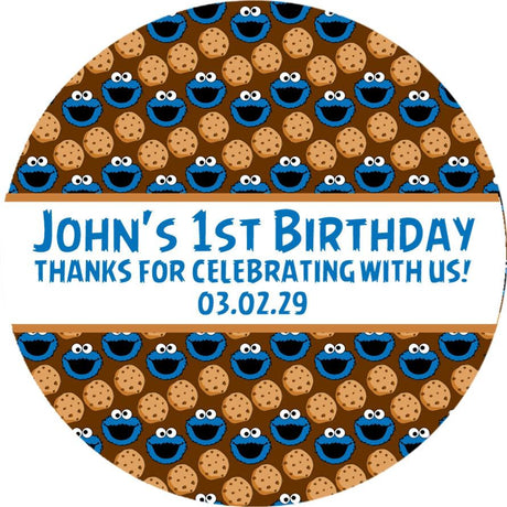 chocolate cookie patterned party favor label