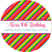 colorful diagonal rainbow party label