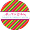 colorful diagonal rainbow party label