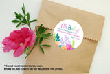 colorful tropical baby shower thank-you sticker