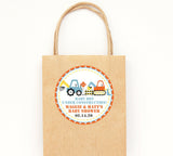 construction theme baby shower sticker for favor bags