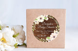 country blush floral baby shower label