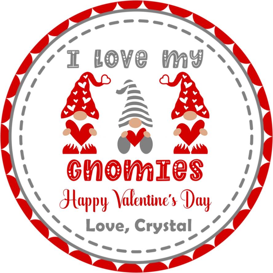 cute gnome classroom valentine favor labels