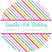 diagonal pastel rainbow party label
