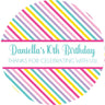 diagonal pastel rainbow party label