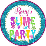 dripping slime lettering birthday label