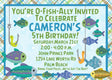 fishing birthday party invitations colorful underwater fish design