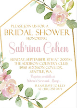 floral bridal shower invitations blush watercolor flower design