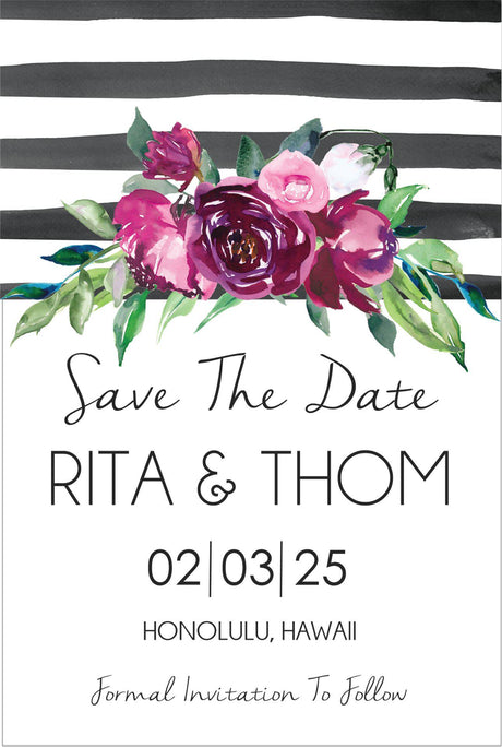 floral wedding save the dates elegant burgundy botanical theme