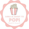 girl baby shower favor label with popcorn illustration