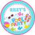 girls aqua pool party birthday sticker