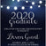 graduation party invitations navy string light design