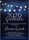 graduation party invitations navy string light design