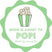 green about to pop popcorn favor label