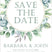 greenery save the date cards eucalyptus botanical wedding design