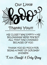 halloween baby shower thank you cards little boo design