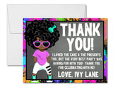 hip hop birthday thank you notes stylish character theme