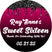 hot pink ombre Sweet Sixteen birthday sticker