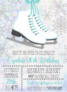ice skating invitation cards girls birthday celebration style